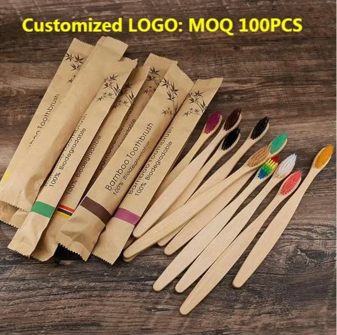 100 Customised Bamboo Toothbrushes